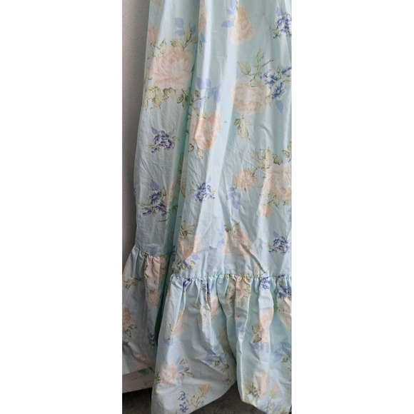 LoveShackFancy Light Blue‎ Floral Maxi Dress Puff Sleeve Cottagecore Summer - Picture 4 of 9